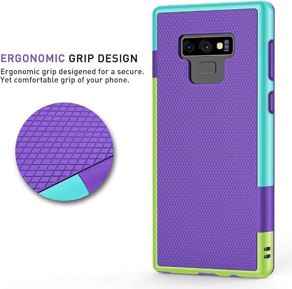 Samsung Galaxy Note 9 Case with 2 Pack HD Soft Screen Protector, Purple