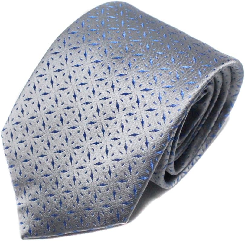 Men's 100% Silk Necktie, Islay Fireworks Floral Woven Novelty Tie-Silver2