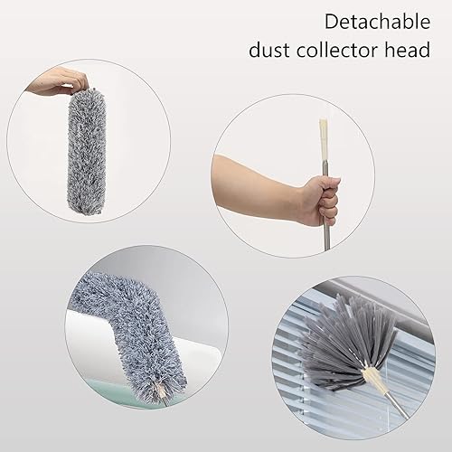 Miniatura 4 de Spin Duster - Plumero eléctrico de plumas de 360 rotatorio para eliminar el polvo, colector de polvo, limpiador rotativo para limpieza del hogar