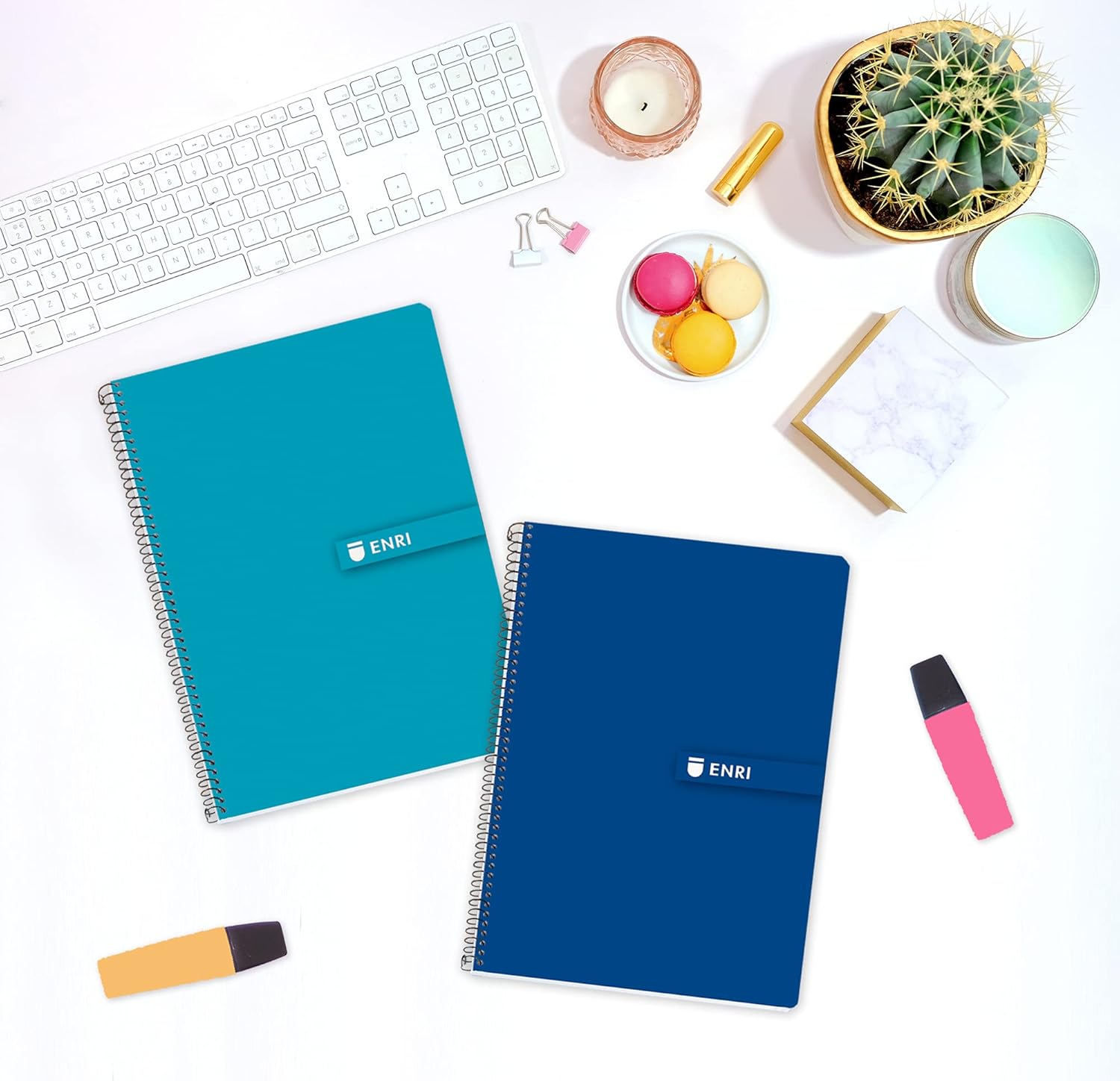 Enri 100430104 – Notebook A5 Ruled, 80 Sheets, Pack 10 Notebooks, Colors Random