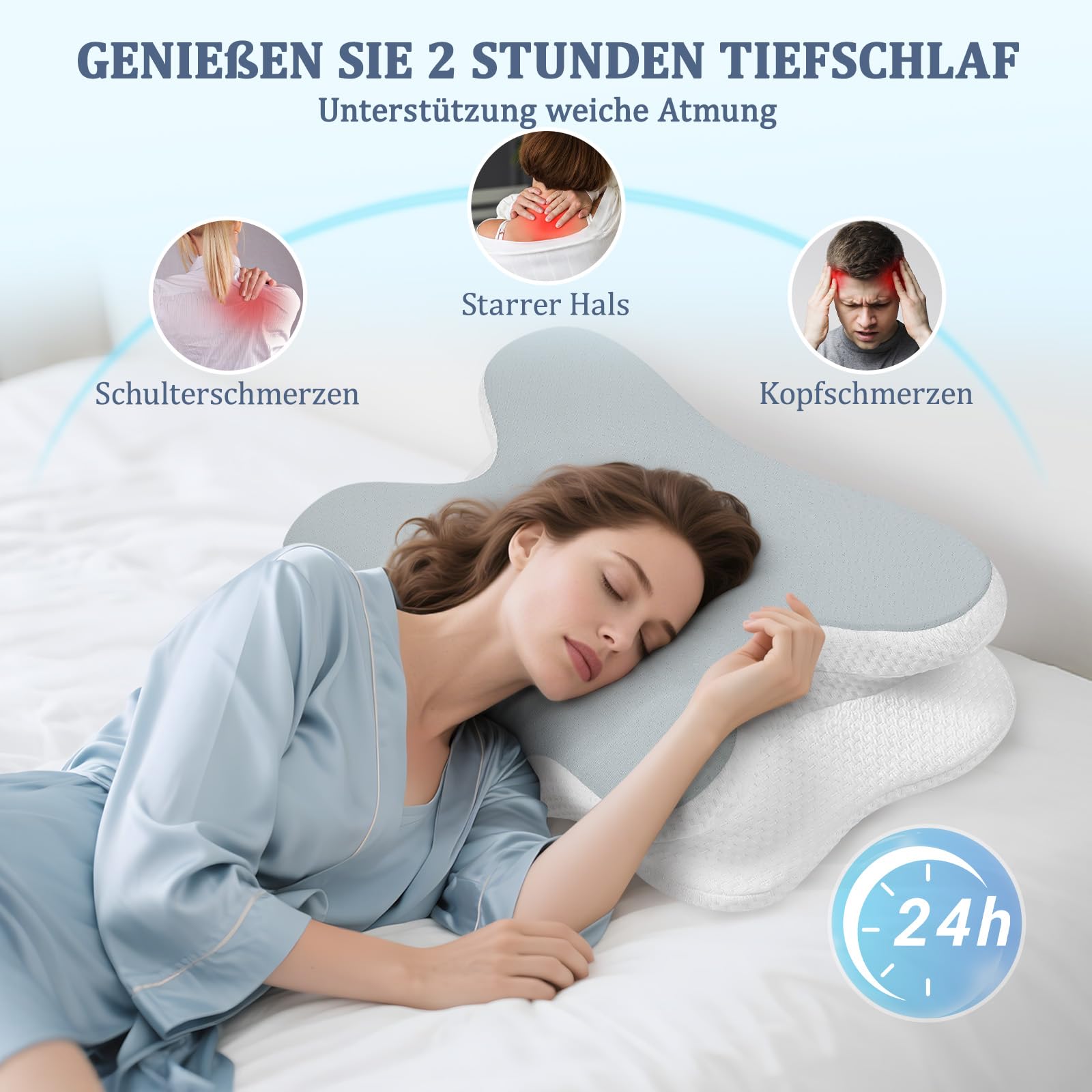 Coussin de nuque - Oreiller orthopédique en mousse à mémoire de