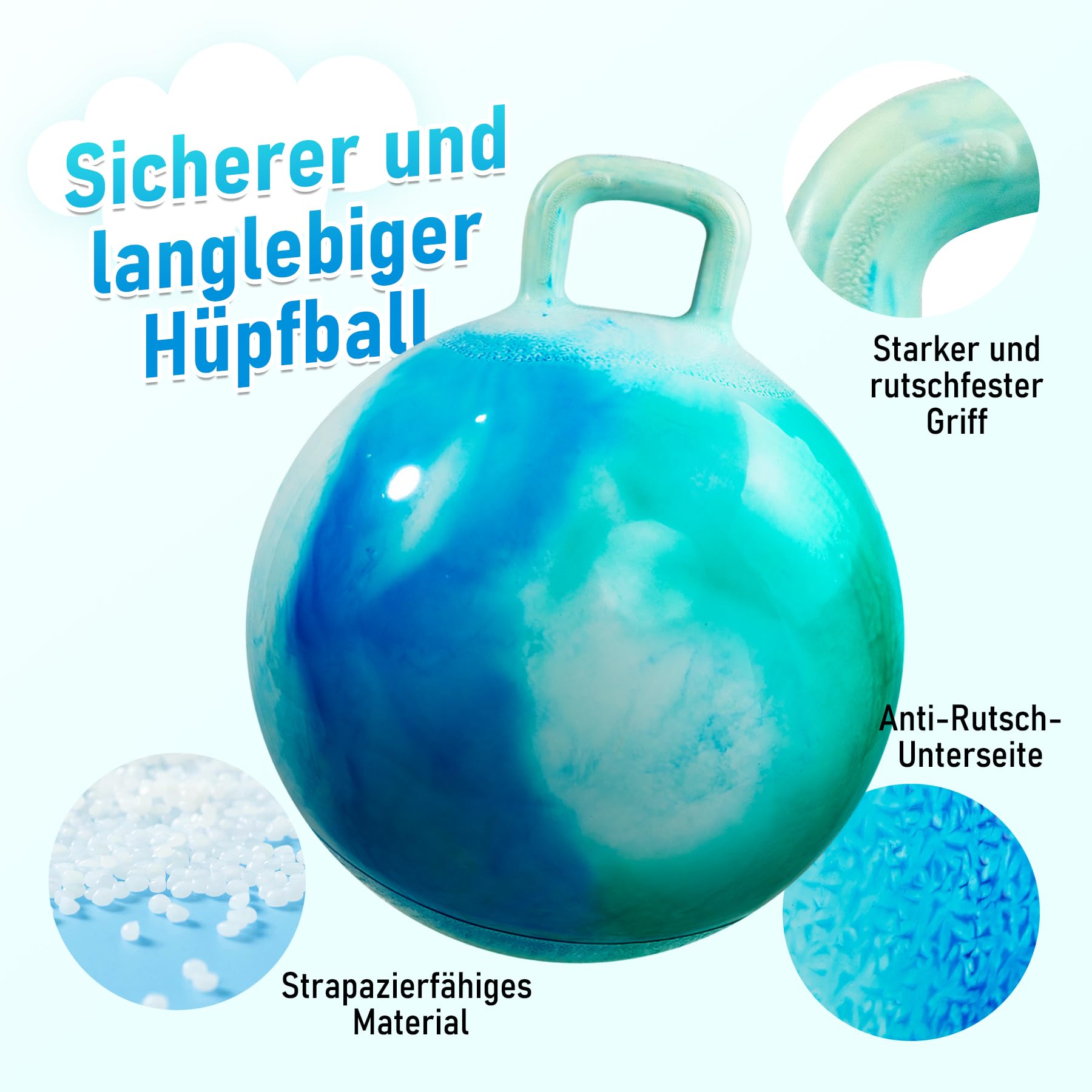 U&C Planet Paquete de 2 Balones Saltadores 45 cm Pelota de Salto para Niños 3-8 Pelota de Saltar Hinchable con Bomba Apto para Uso en Interiores y Exteriores Regalo Ideal
