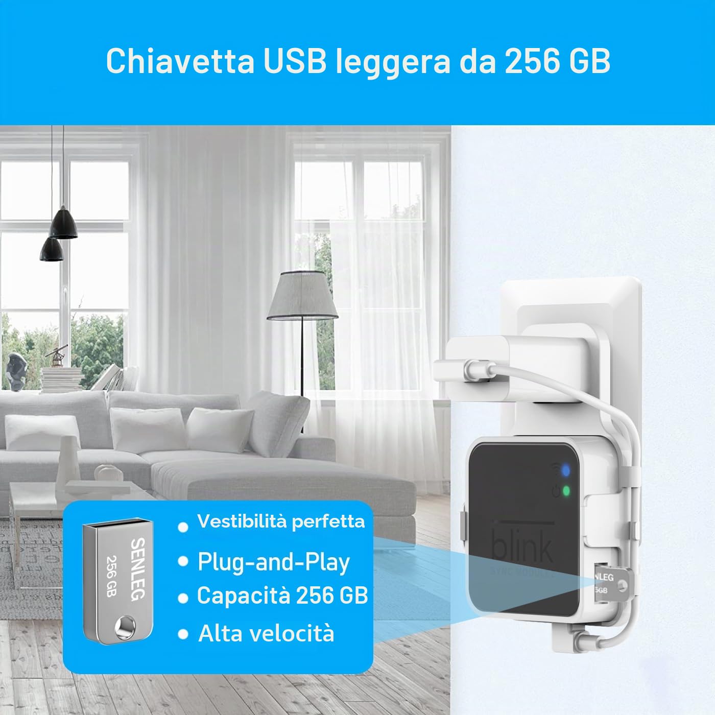 Chiavetta USB Blink da 256 GB e modulo di sincronizzazione Blink 2