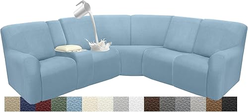 Miniatura 14 de Fundas de sofá reclinable impermeable para sección seccionales Fundas lavables para sofá en forma de L para sofás reclinables Fundas elásticas para