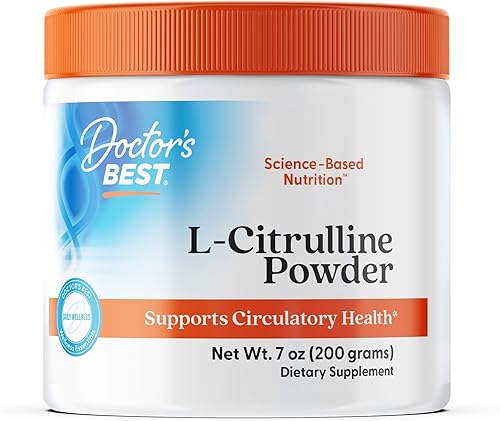 Doctors Best L-citrulina en polvo – Suplemento de citrulina L para hombres y mujeres, apoyo al metabolismo del óxido nítrico, ayuda al dolor