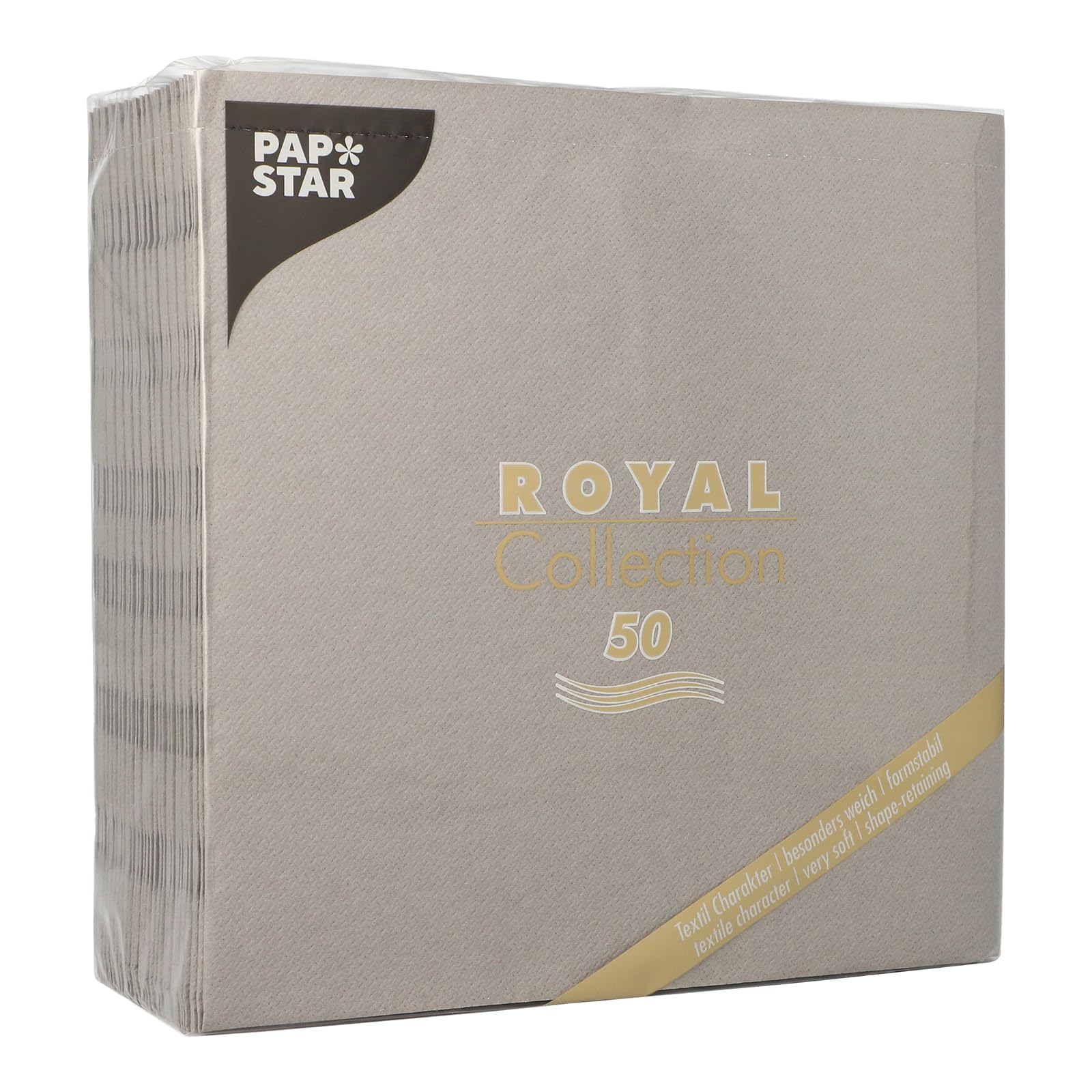 250 Servilletas de Papel Desechables ''Royal Collection'' 14-pliegue de 40 cm x 40 cm Gris