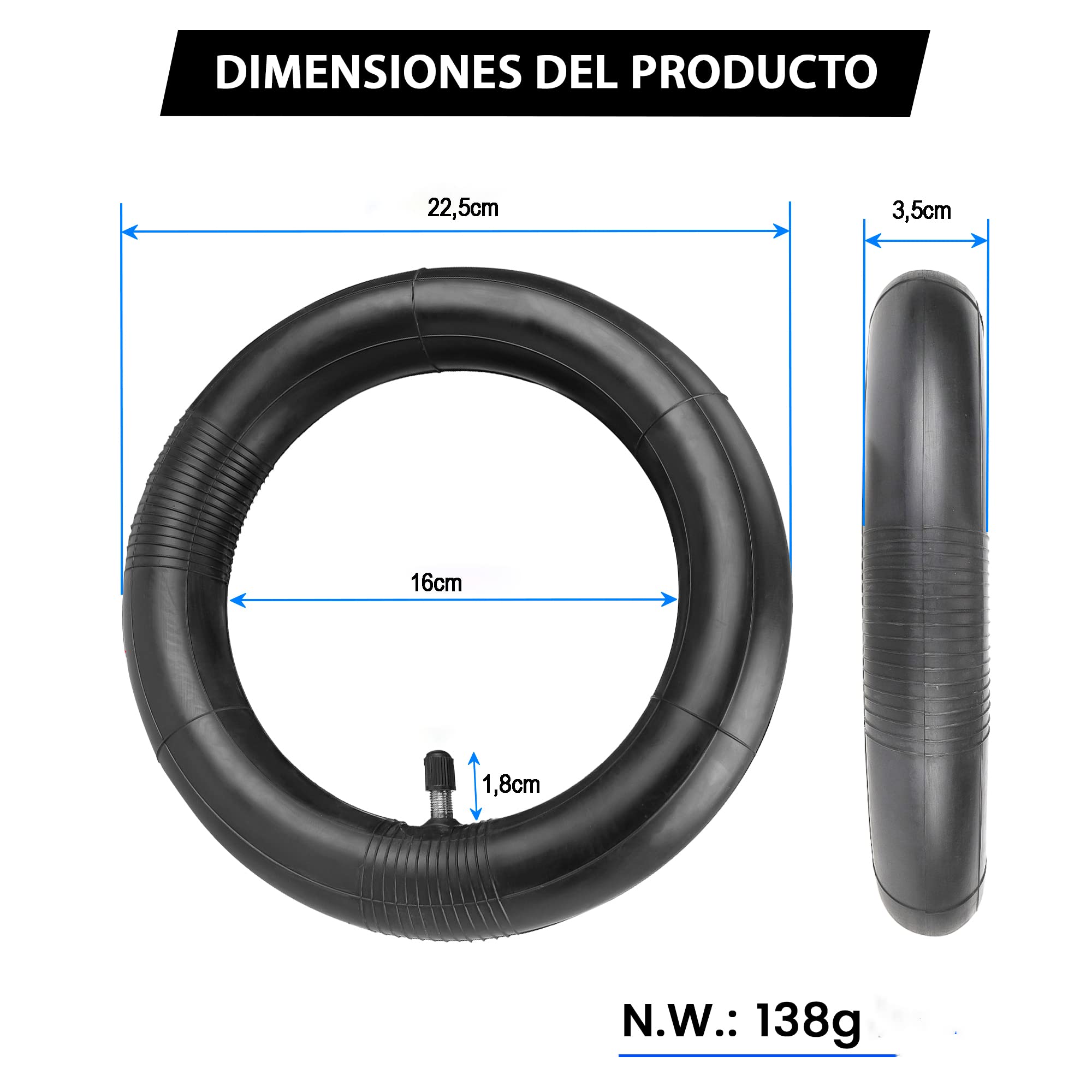ANSENI Rueda 10 pulgadas(10x2-6.1) y Camaras de aire 10 pulgadas(10x2) Neumático de Repuestos todoterreno offroad compatible con los patinetes electrico y Scooter Xiaomi M365,Pro 2