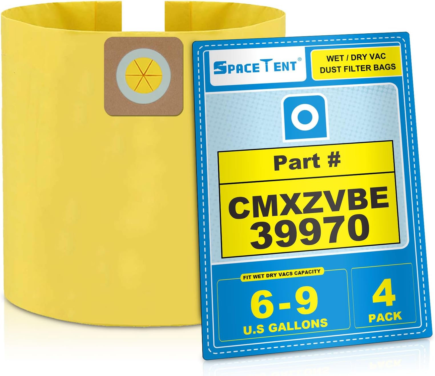 SpaceTent 10 Pack 90661 Type E Filter bags For Most Shop Vac 58 Gallon