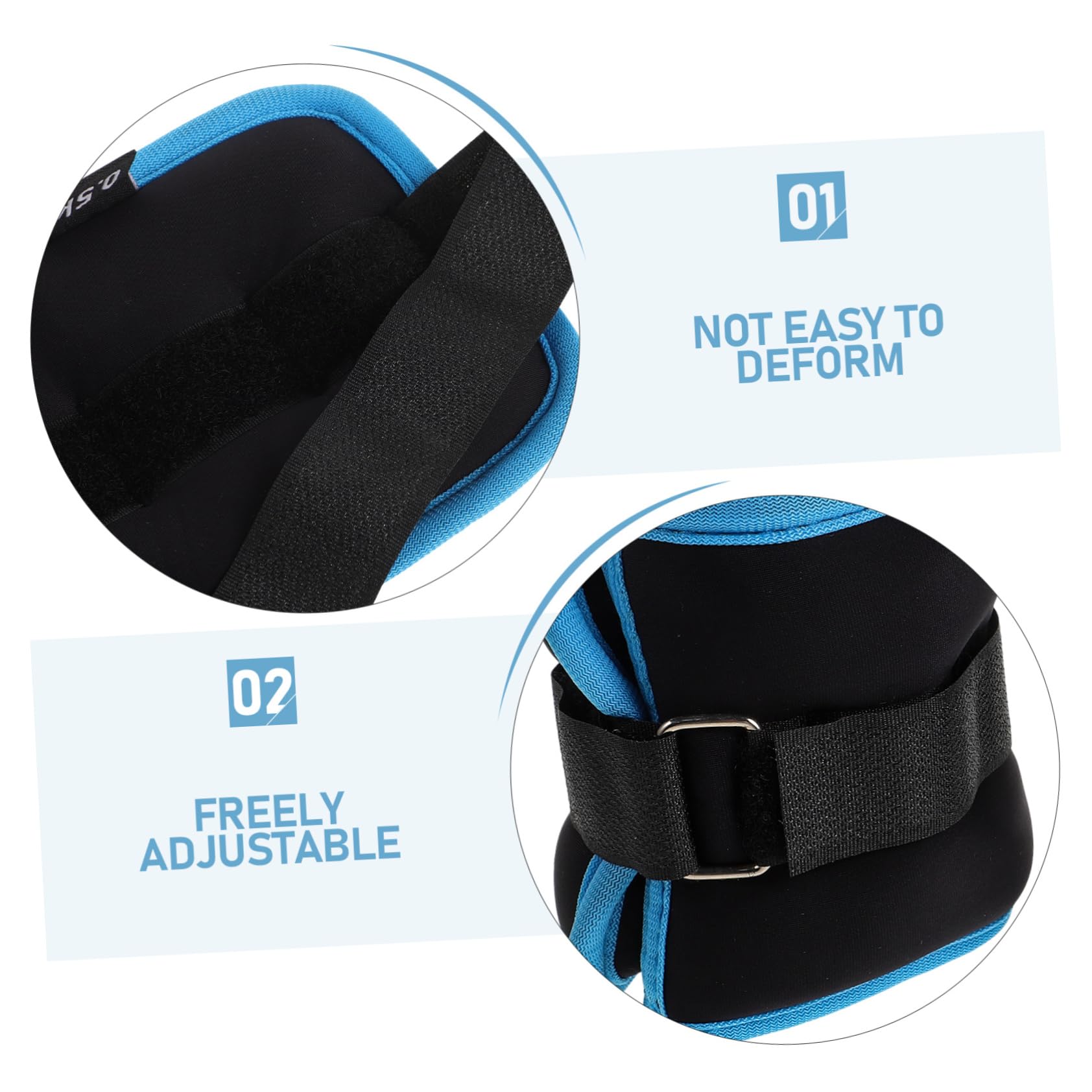 Pesetti Polsi per Caviglie, Cavigliere Pesi 2 Pezzi da 0,5kg in Neoprene e Sabbia di Ferro, Portatili per Camminata e Allenamento Muscolare