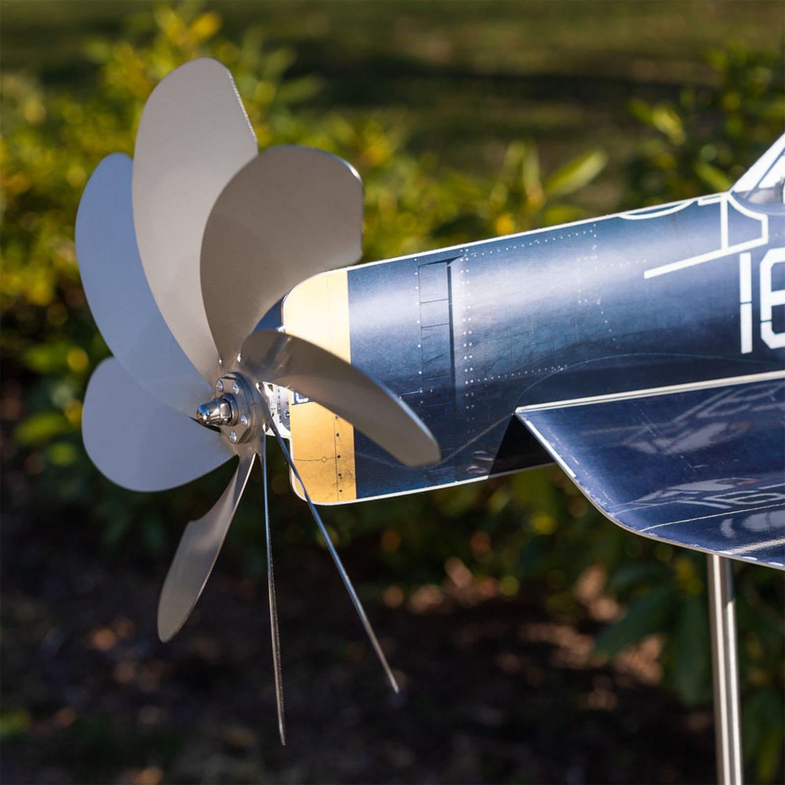 Generatore eolico – Decorazione da giardino – Mulino a per aeroplano, in acciaio inox resistente alle intemperie, per giardino, arte, balcone, cortile, prato, cortile, patio