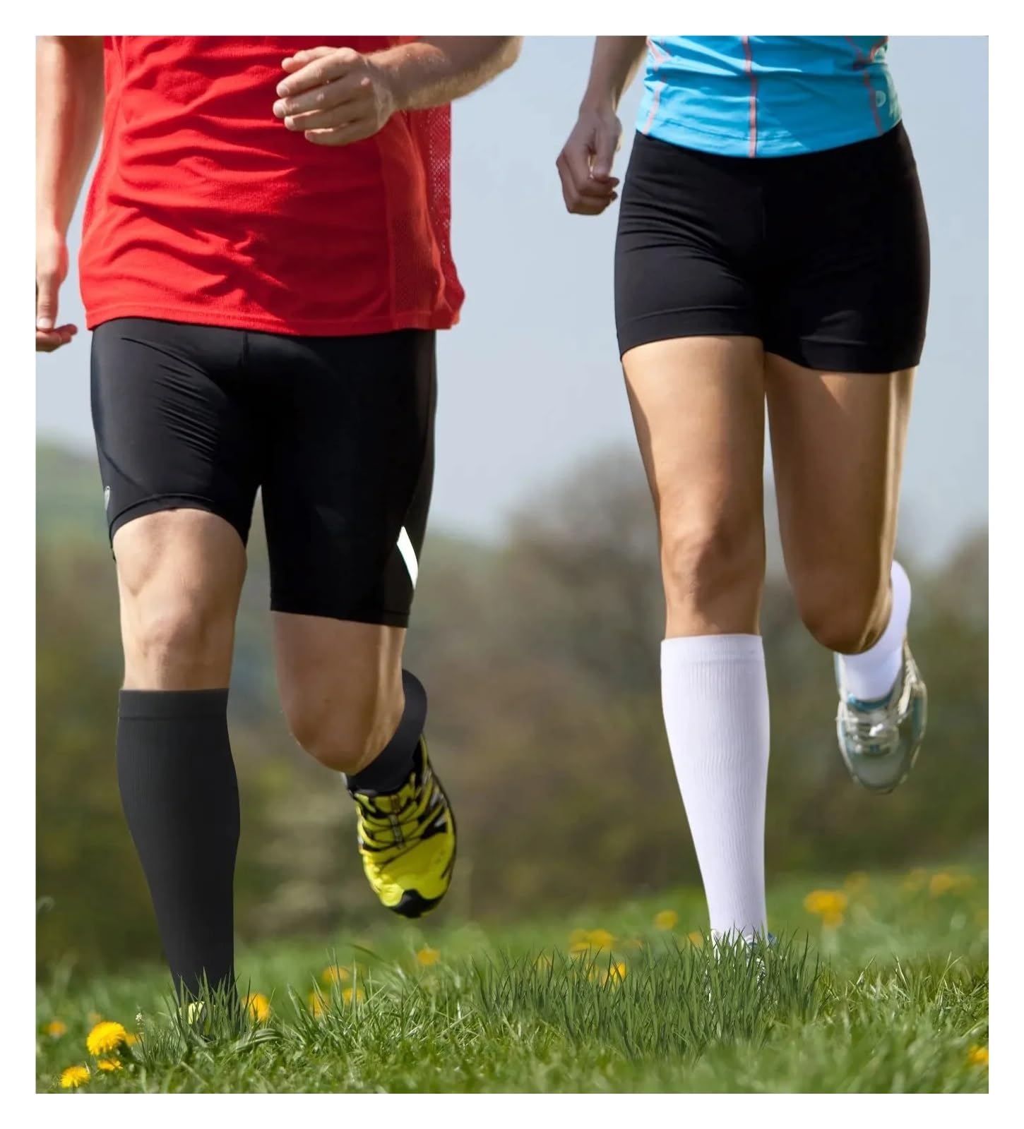 3/6/7 par skarpety kompresyjne damskie 20-30 Mmhg medyczny obrzęk ciąża krążące skarpety do kolan męskie skarpety sportowe żylaki