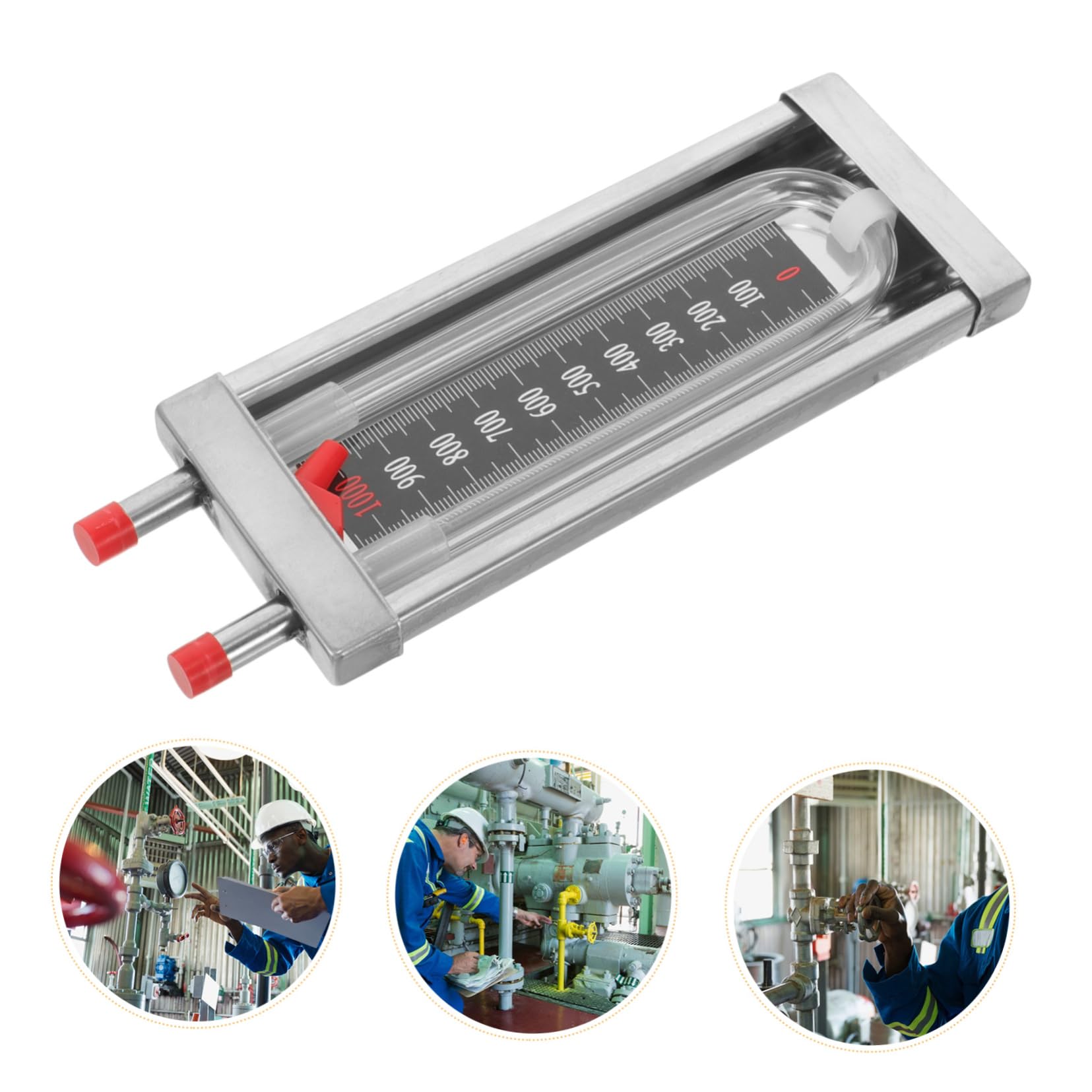 SOLUSTRE 5piezas Manómetro De Presión Diferencial Inoxidable Medición De Presión Positiva y Negativa Tuberías De Gas Medidor De Columna De Agua Herramienta Precisa y Duradera Para Uso