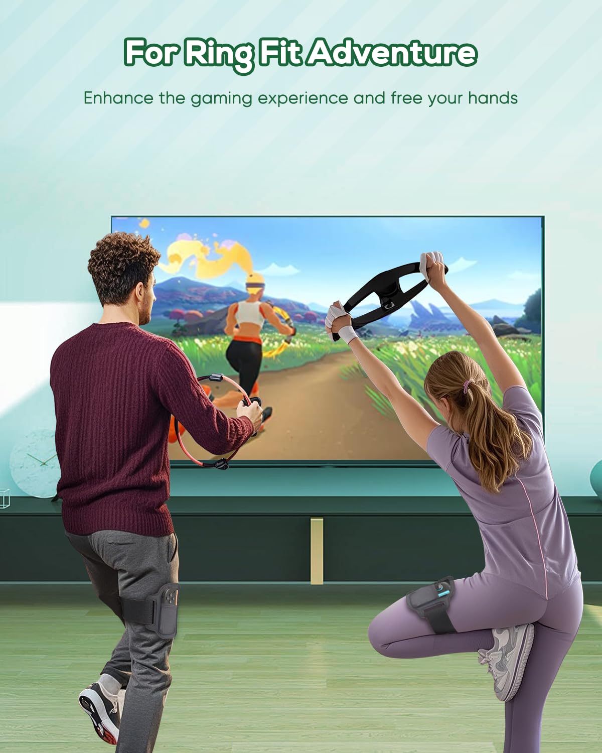 [4 Pack ] Leg Strap for Nintendo Switch 2/1, for Ring Fit Adventure/Sports Play Soccer, Compatible with Joy Cons 2 Switch OLED Controller Game Accessories, Adjustable Elastic Strap,2 Size for Adults & Children - Image 5