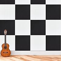 Vista 7 de BXI Absorbedor de sonido, paquete de 16 paneles autoadhesivos de absorción acústica de 12 x 12 x 0.4 pulgadas, paneles de absorción de sonido