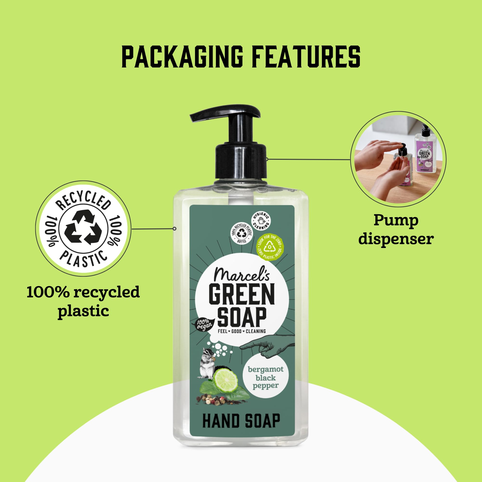 Marcel's Green Soap, Hand Soap Black Pepper & Bergamot, Liquid Handwash Dispenser, Eco-friendly, 100% Vegan - Image 3