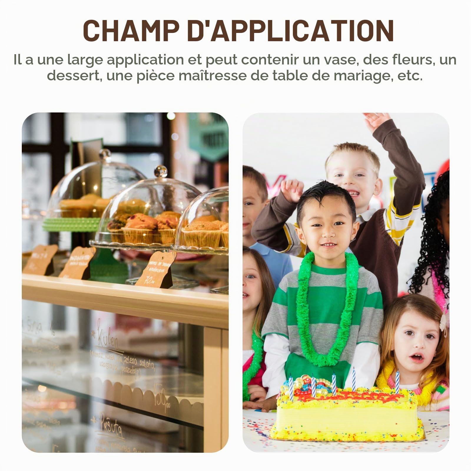 HOMSFOU Support De Piédestal Cylindrique 12X12X7.48 Pouces Socle Rond Stable Léger Avec Panneau Acrylique Pour Présentoir Gâteau Centre De Table Mariage Fête