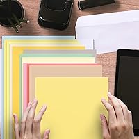 Vista 3 de Papel de color pastel azul de 8.5 x 14 pulgadas, ideal para artes y manualidades, invitaciones, menús e impresión de papelería, papel