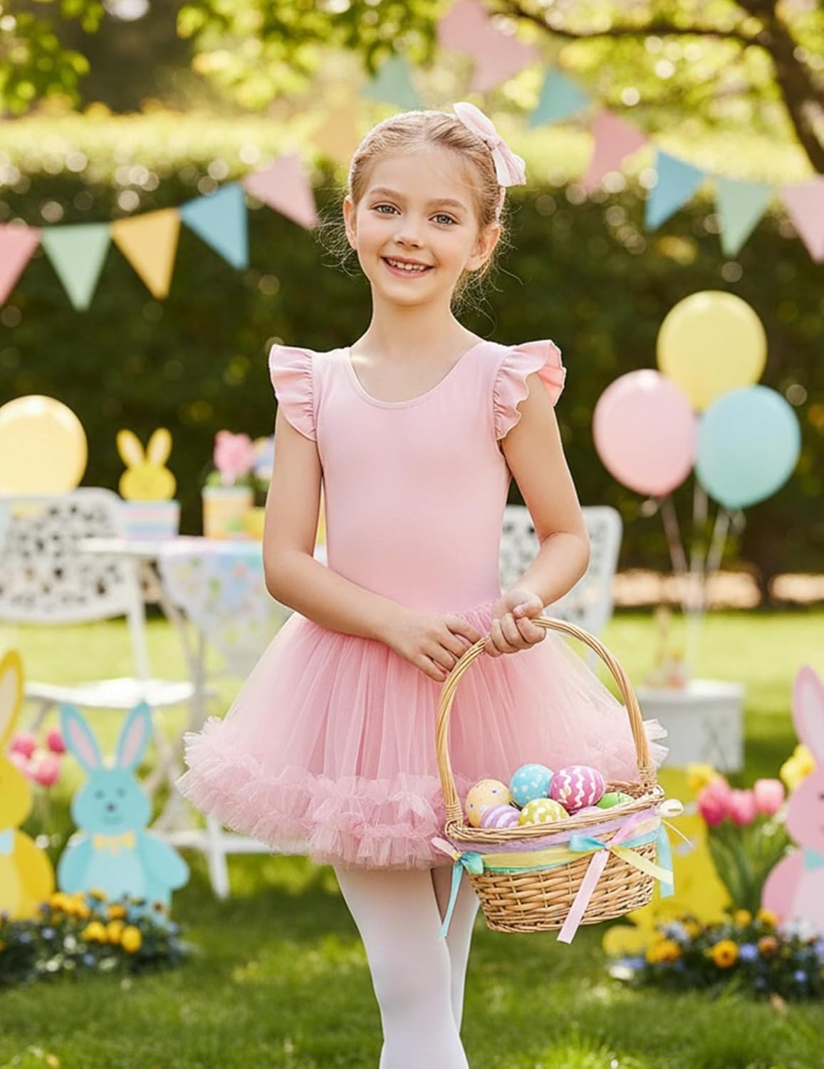 Zaclotre Tutu Dance Dresses for Girls Ruffle Sleeve Criss-Cross Back Ballet Leotards Toddler Ballerina Costume - Image 5