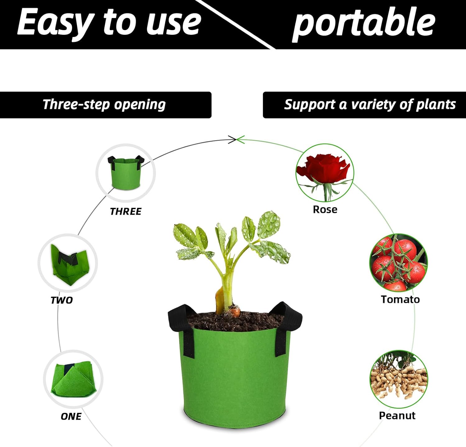 Grow Bags,Growing Pot Bags Garden Grow Bag Indoor Outdoor Fabric Aeration Plant Pot Container Flower Vegetable Pouch (Mixed 15colors,2 Gallon)