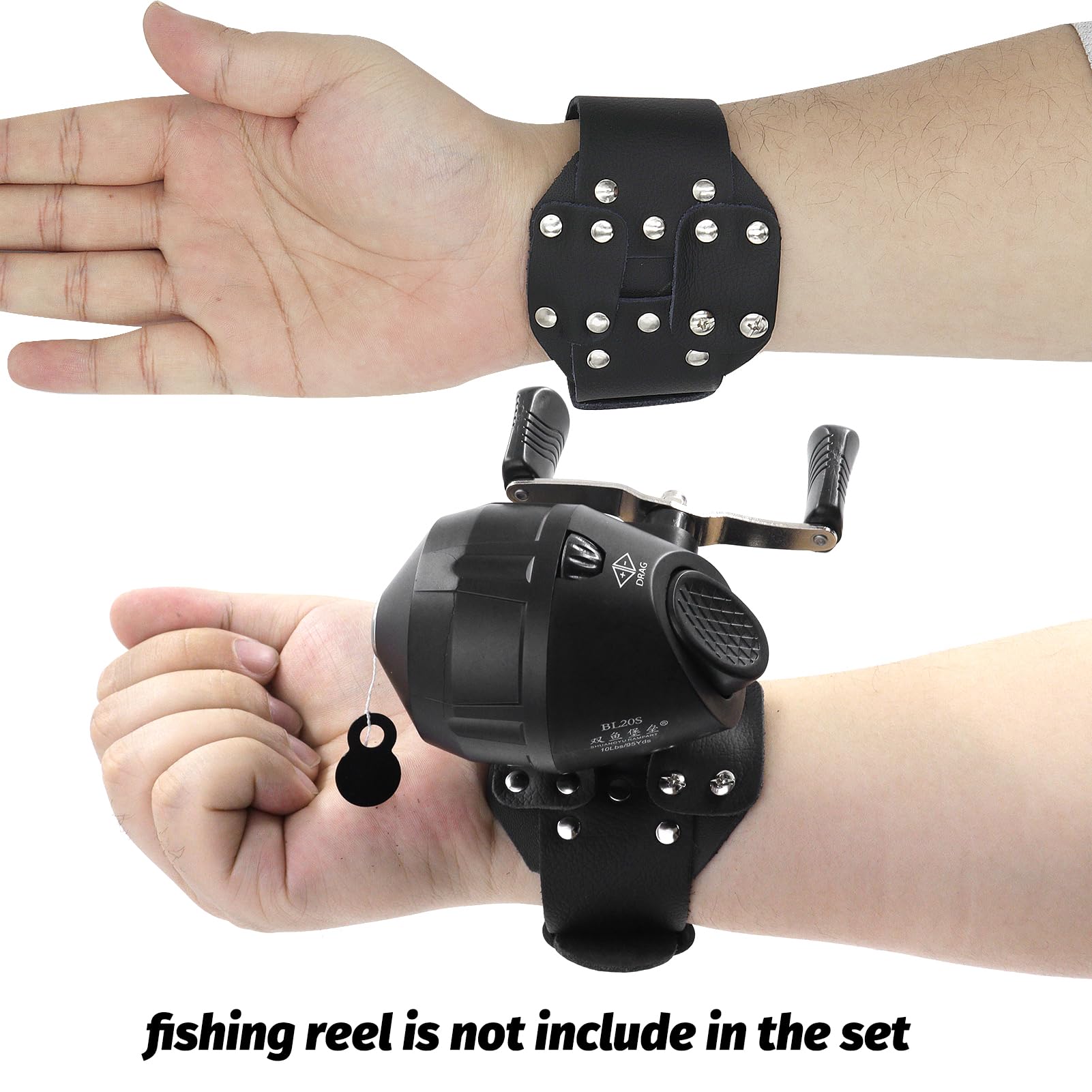 ZHUOCE Fishing Reels Wrist Wrap Hand Guard Set Archery Wristband with Gloves for Fishing Slingshot Leather Steel Wrist Straps Sports, Fitness & Outdoors