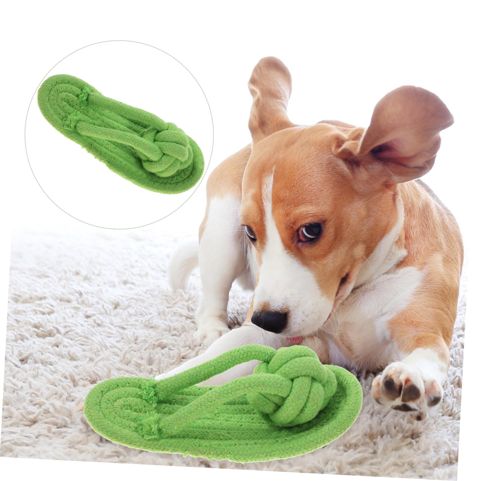 EXAOMBLE Durable Cotton Chew Slippers for Teething Small Medium Dogs Chew Resistant Pet for Chihuahua Basset Hound Pomeranian More