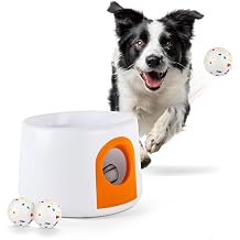 ALL FOR PAWS Automatic Dog Ball Launcher, Interactive Fetch Toy for Small Medium Dogs, Rechargeable Pet Ball Thrower Machine for Outdoor Play, 3 Pcs 2.2-Inch Balls Included