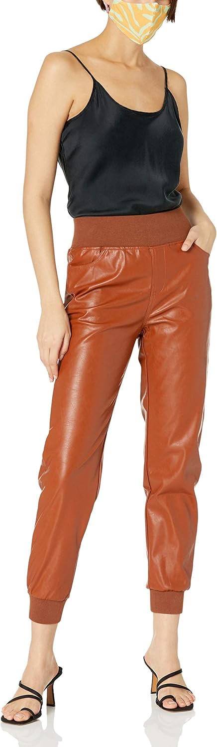 Kendall + Kylie Womens Vegan Leather Jogger - Image 5