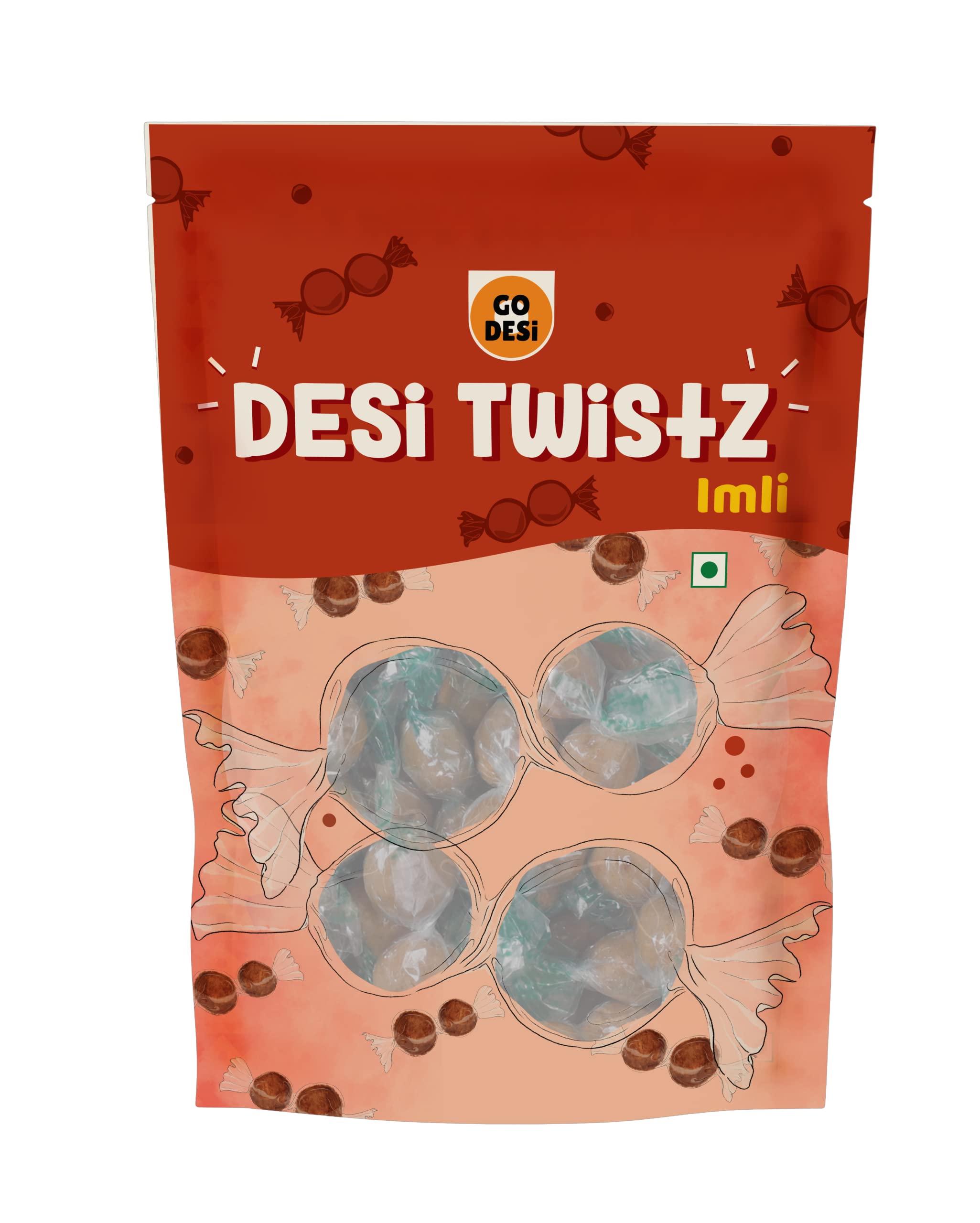 GO DESi Imli Twist Candy Pouch | 200g | Imli Candy | Khatti Meethi Imli
