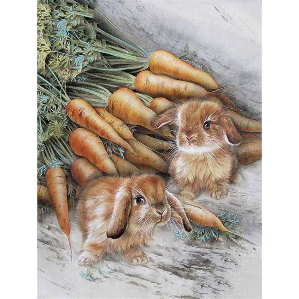 Broderie diamant lapin pour sublimer la décoration murale de votre salon