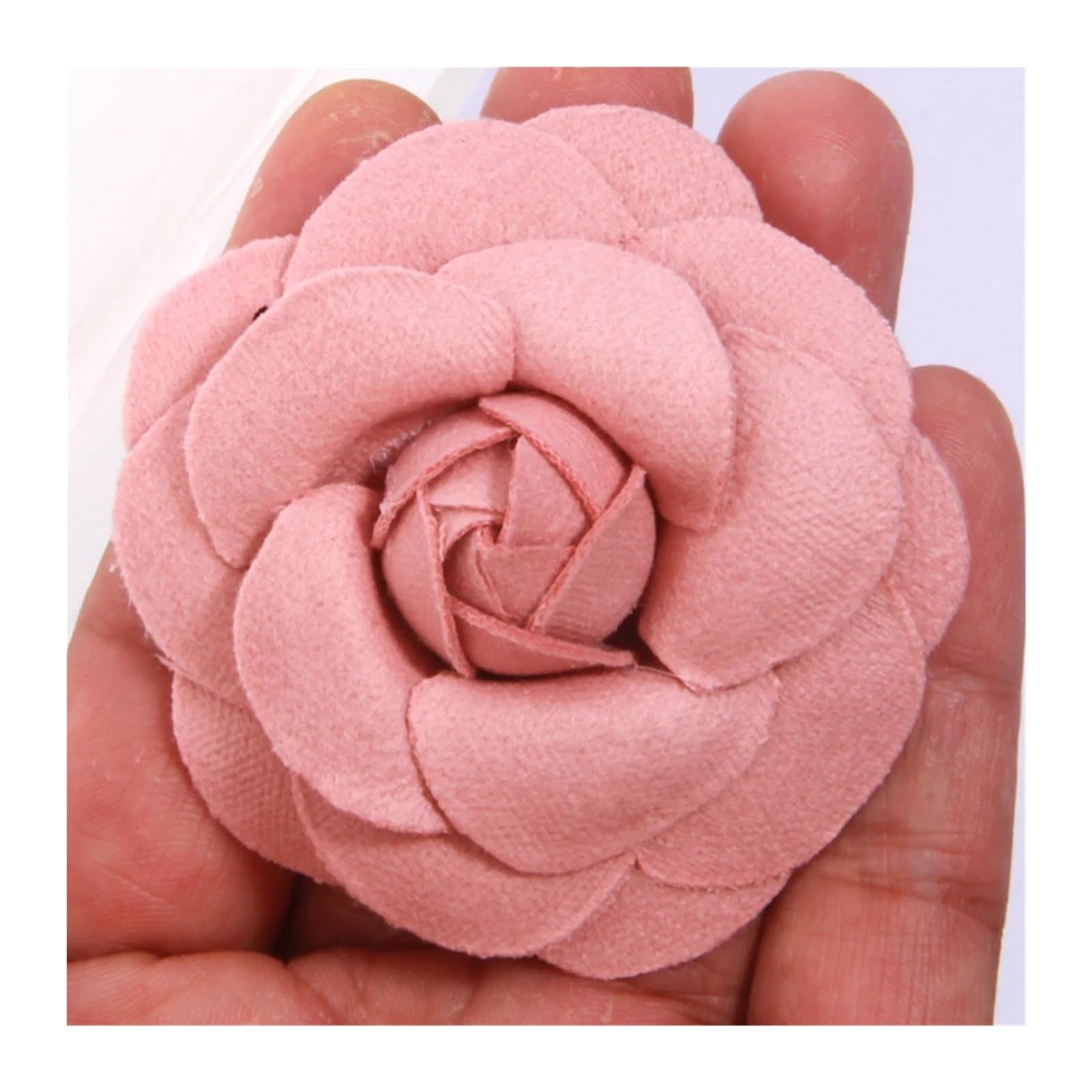 Fiori Di Stoffa 5 pezzi 6,5 cm grandi camelia organza tessuto chiffon fiori artificiali for abiti da sposa cappelli decorazione applique da cucito fai da te(Dusty Pink)