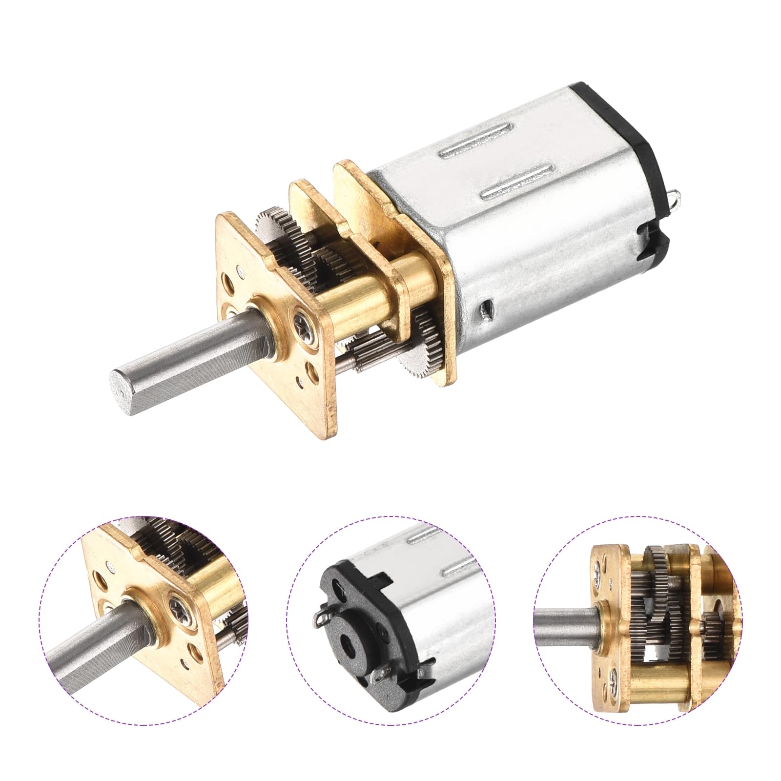 DMiotech 2Pcs 3V 100RPM Rated Torque 1.8 Output Shaft Length 10mm Micro DC Speed Reduction Motor Mini Metal Gearbox Motor for RC Car Robot Model DIY RC Toys Engine - Image 4