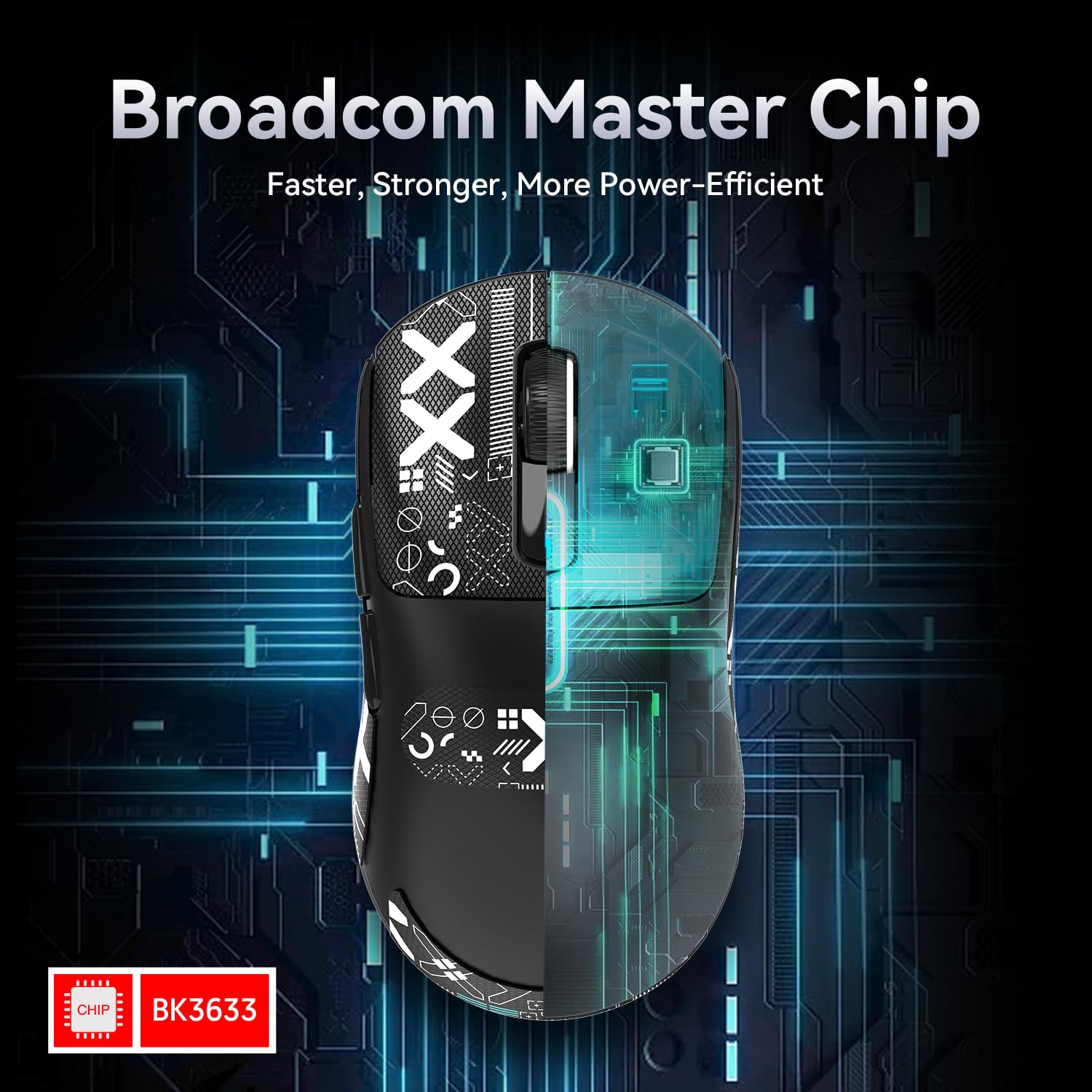 ATTACK SHARK X3 49g Superlight Mouse con Cinta, PixArt PAW3395 Gaming Sensor, BT/2.4G Wireless/Wired Gaming Mouse, 6 dpi Ajustable 26000, 200 Hrs Battery, Office Mouse para Win11/Xbox/PS/Mac (Negro)