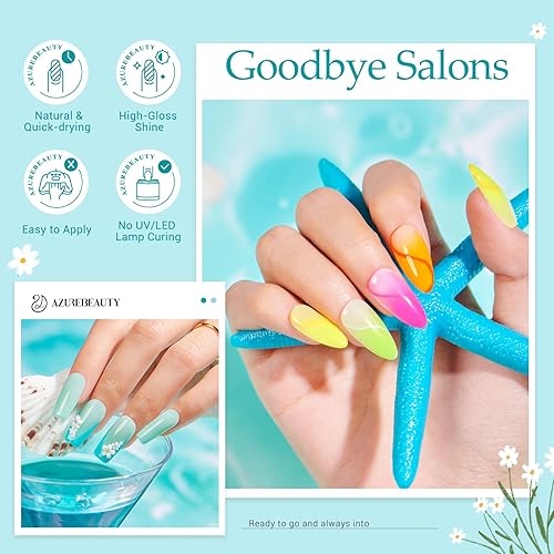 Miniatura 3 de AZUREBEAUTY Juego de 42 piezas de polvo de inmersión para uñas, 32 colores, primavera, verano, arco iris, rosa, neón, rojo, acrílico, activador de