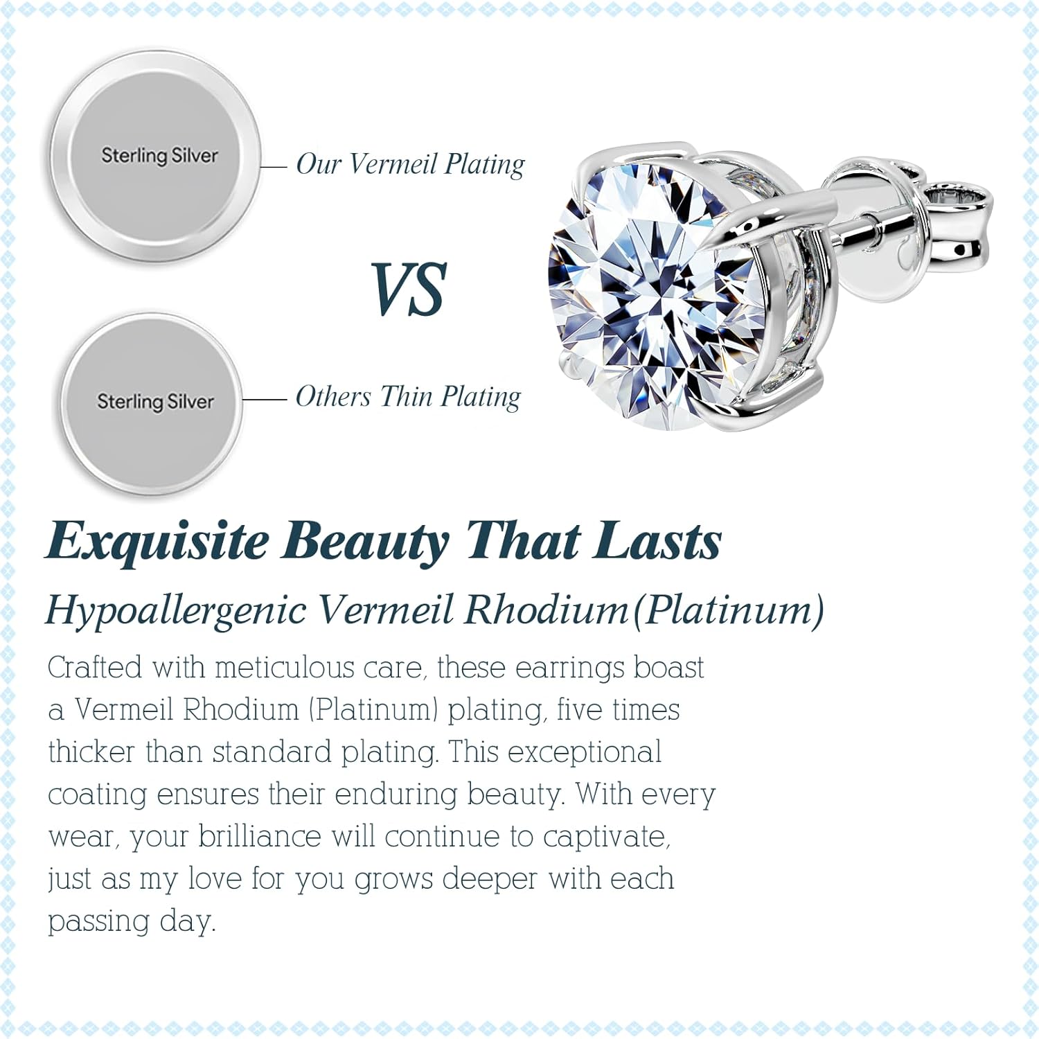 Moissanite Diamond Stud Earrings for Women Men S925 Sterling Silver for Wife Girlfriend Mom 18K Gold Gifts for Her Daughter Sisters Friends on Birthday Anniversary Wedding Marriage - Image 7