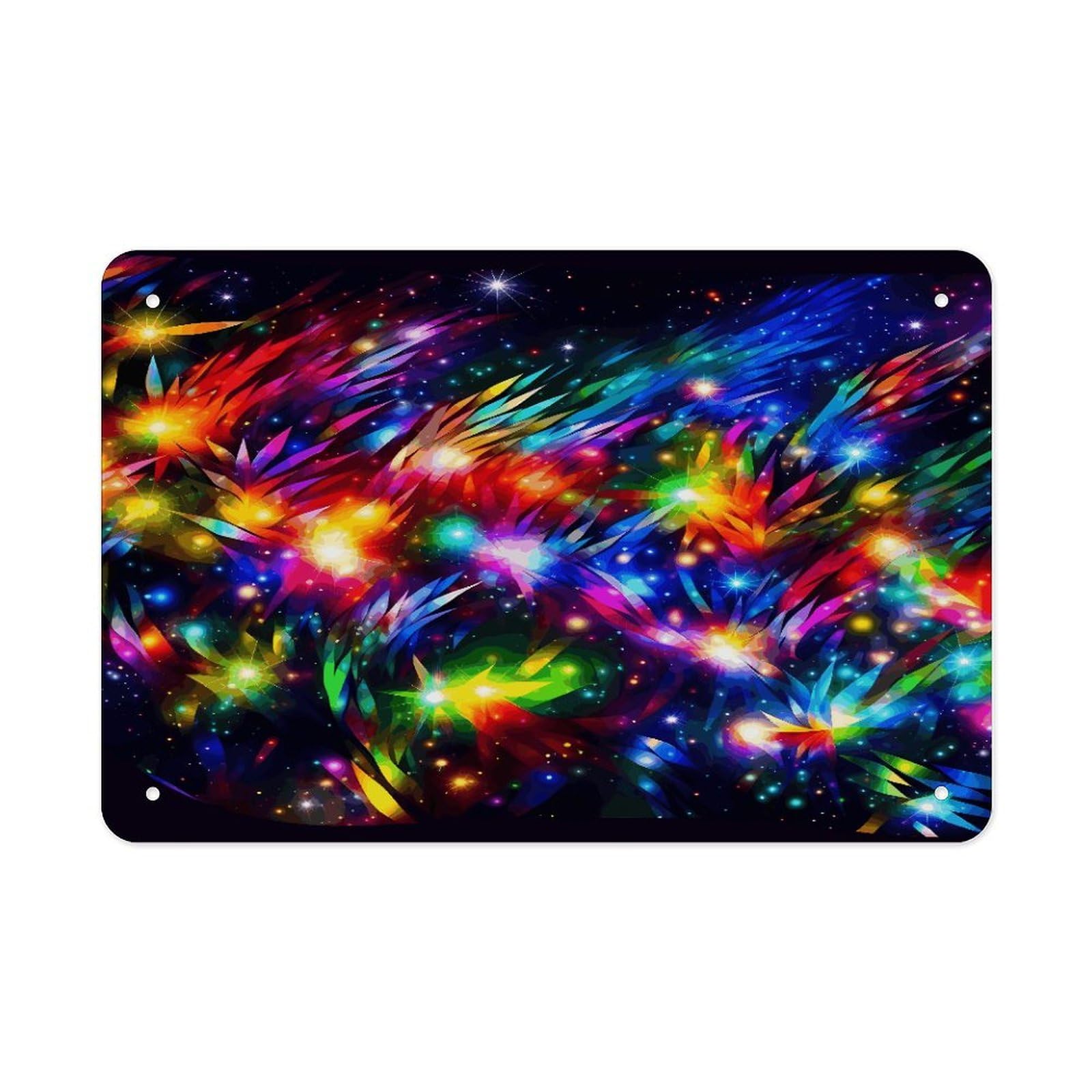 Bright Beautiful Colorful Art Metal Tin Sign 12"x8" Wall Art Prints Poster Decorative Picture Metal Signboard Decor Painting Folded Edge Iron Sheet Painting with Holes for Wall Decor