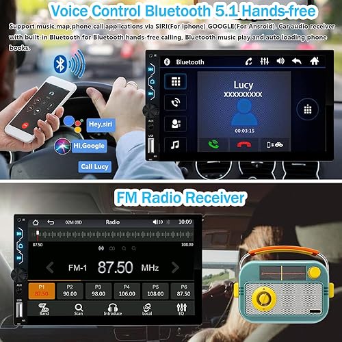 Miniatura 8 de Radio estéreo de auto DIN con Bluetooth multimedia audio para automóvil sistemas de receptor de medios digitales radio automático llamadas manos