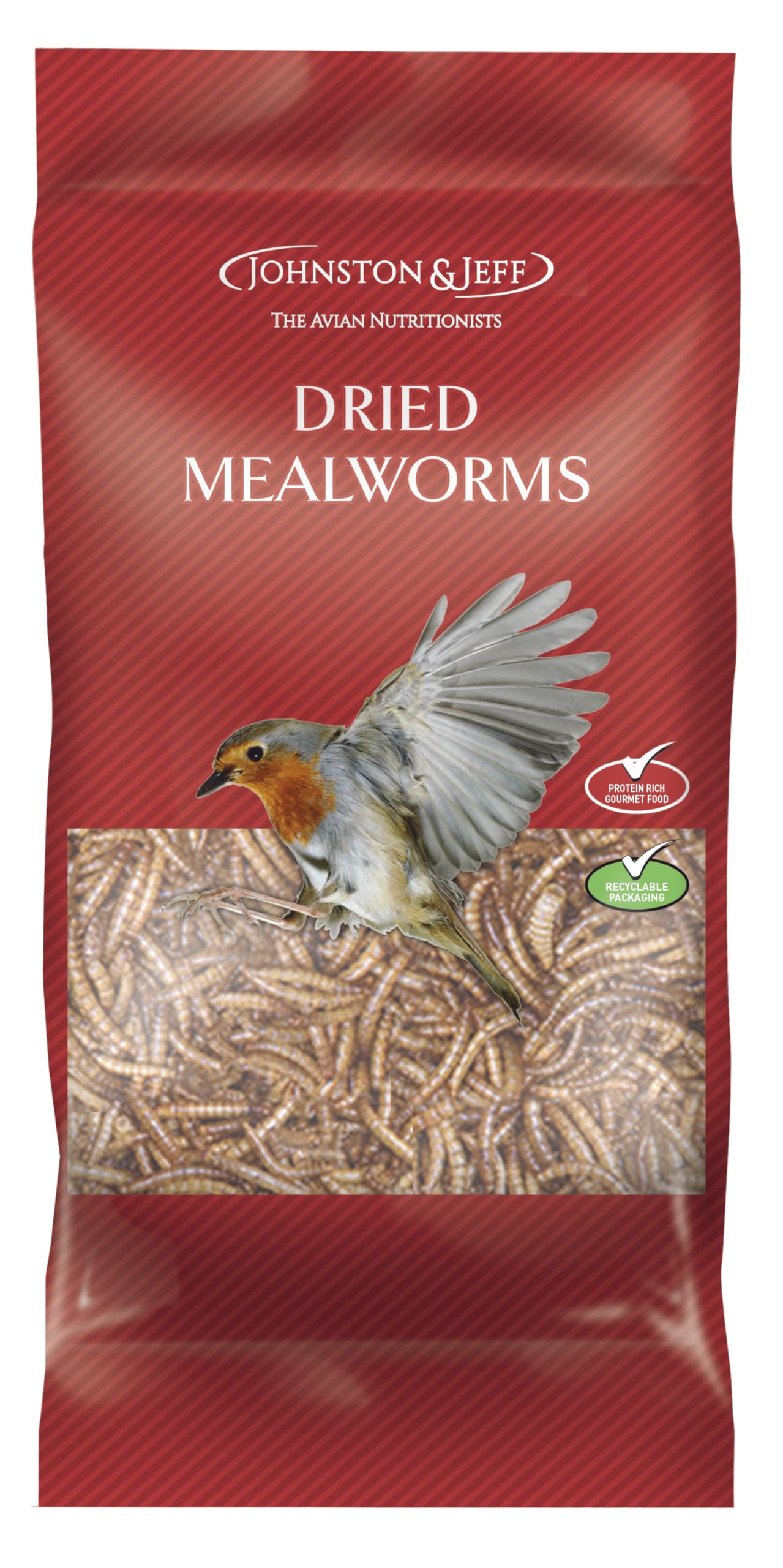 Johnston & Jeff 100g Dried Mealworms Premium Wild Bird Food Wildlife