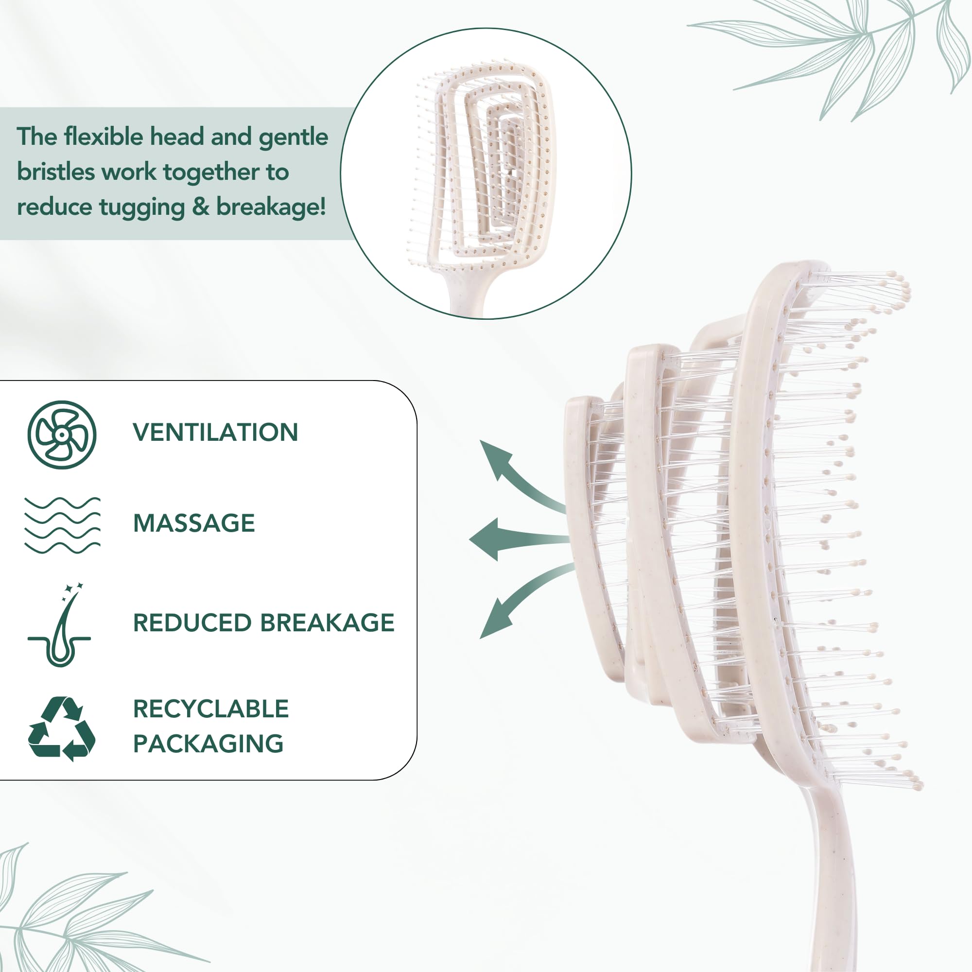 So Eco Flexi Paddle Detangling Hair Brush - Curved Flexible Base & Soft - View #3