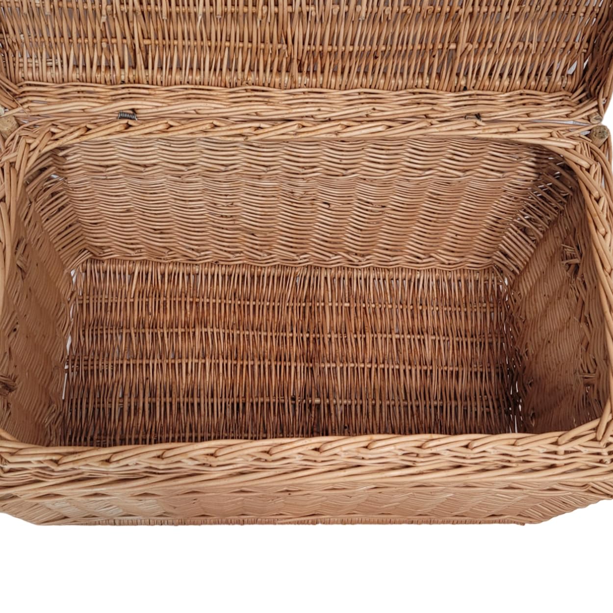 weeco Cestino in vimini da 60 cm con coperchio, in vimini marrone, rettangolare