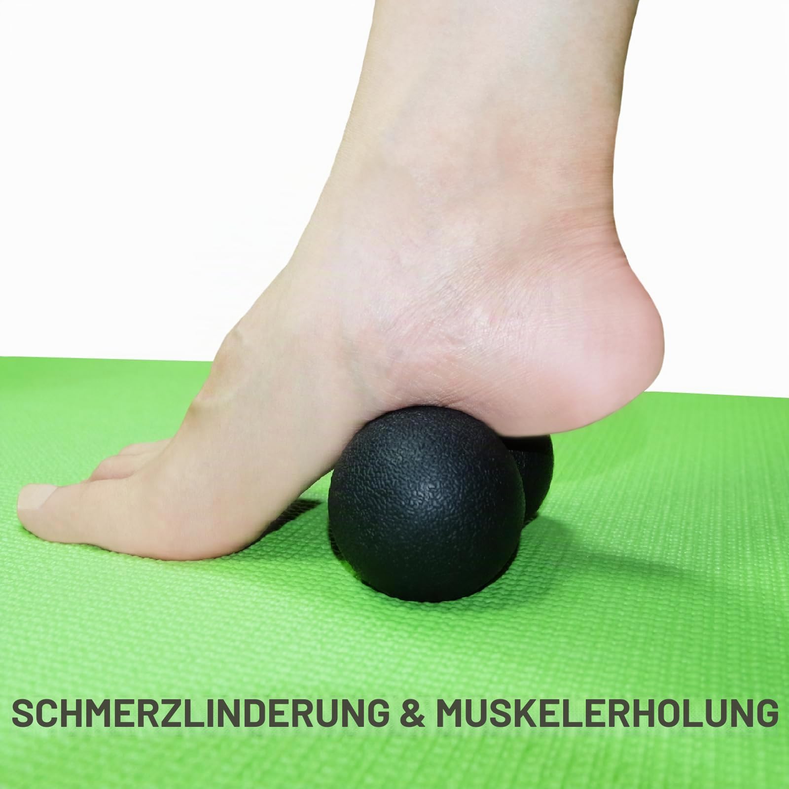 Massageball Faszienball Hart Duoball Faszienrolle. Doppelbal für Nacken Rücken Wirbelsäule Beine Fuß Yoga Myofasziale Entspannung Muskelentspannung Plantarfasziitis Physiotherapie. (Schwarz)