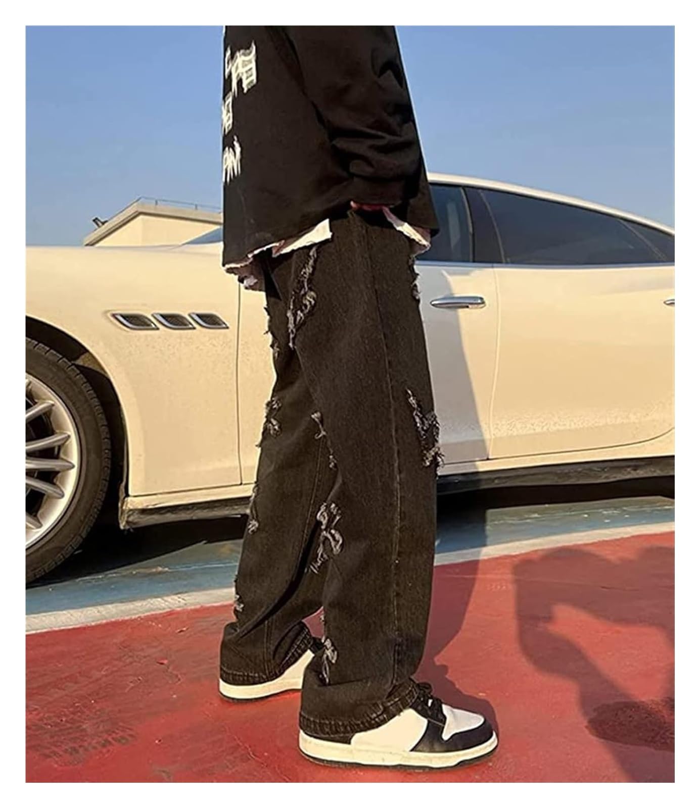 SIYAN Y2k męskie luźne dżinsy męskie hip-hopowe spodnie jeansowe proste dżinsy High Street Streetwear spodnie dżinsowe spodnie z szerokimi nogawkami vintage Y2K proste nogawki Streetwear