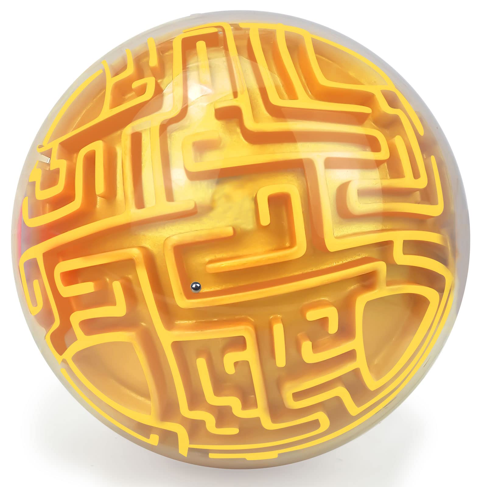 YongnKids 3D Puzzle Ball for Kids, Maze Ball for Boys Girls Adults Birthday, Memory Brain Puzzle Games- Challenges Intellectual Reaction Speed 3D Maze Puzzle (Gold)