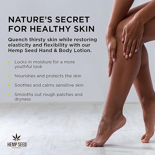 Miniatura 2 de Hemp Seed Hand & Body Lotion - Soothe Dry Skin - Argan Oil, Hemp Seed Oil - Light, Non-Greasy Formula - Vegan & Cruelty Free