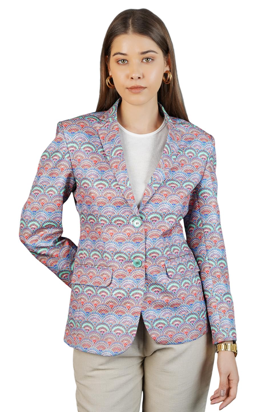 indophilia Women's Blazer Polyester Cotton Blazer-picture-24