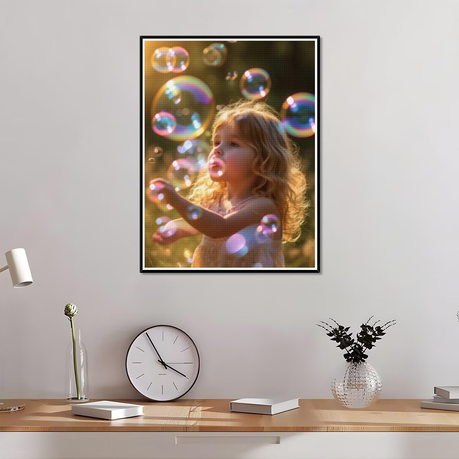 Diamond Painting Personalizzato, 5D DIY Diamond Painting Kit Completo Personalizzato, Kit per Pittura Diamante Personalizzati Con Foto, Mosaico Personalizzata Regalo per Arte Domestica 60x80cm L-218
