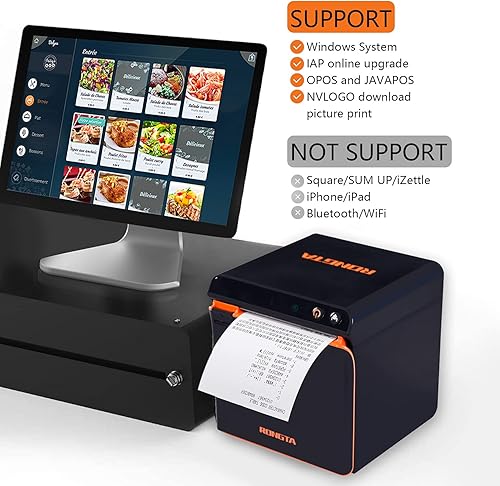 Miniatura 5 de Rongta Impresora POS de 3.150 in, impresora térmica de recibos, impresora de cocina con cortador automático ESCPOS, compatible con impresora de caja