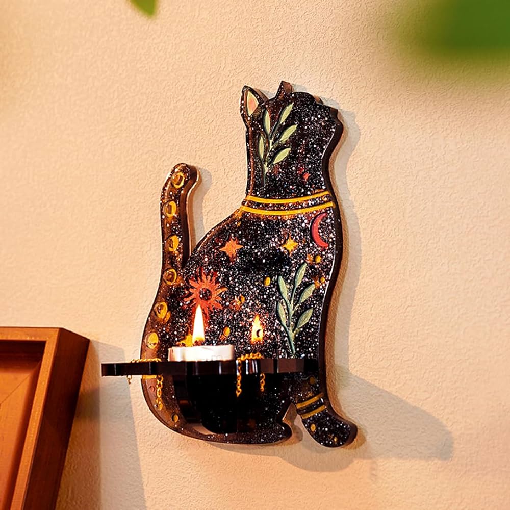 Amazon.co.jp: Koonafy 猫 コウモリ 燭台の置き棚 シリコン