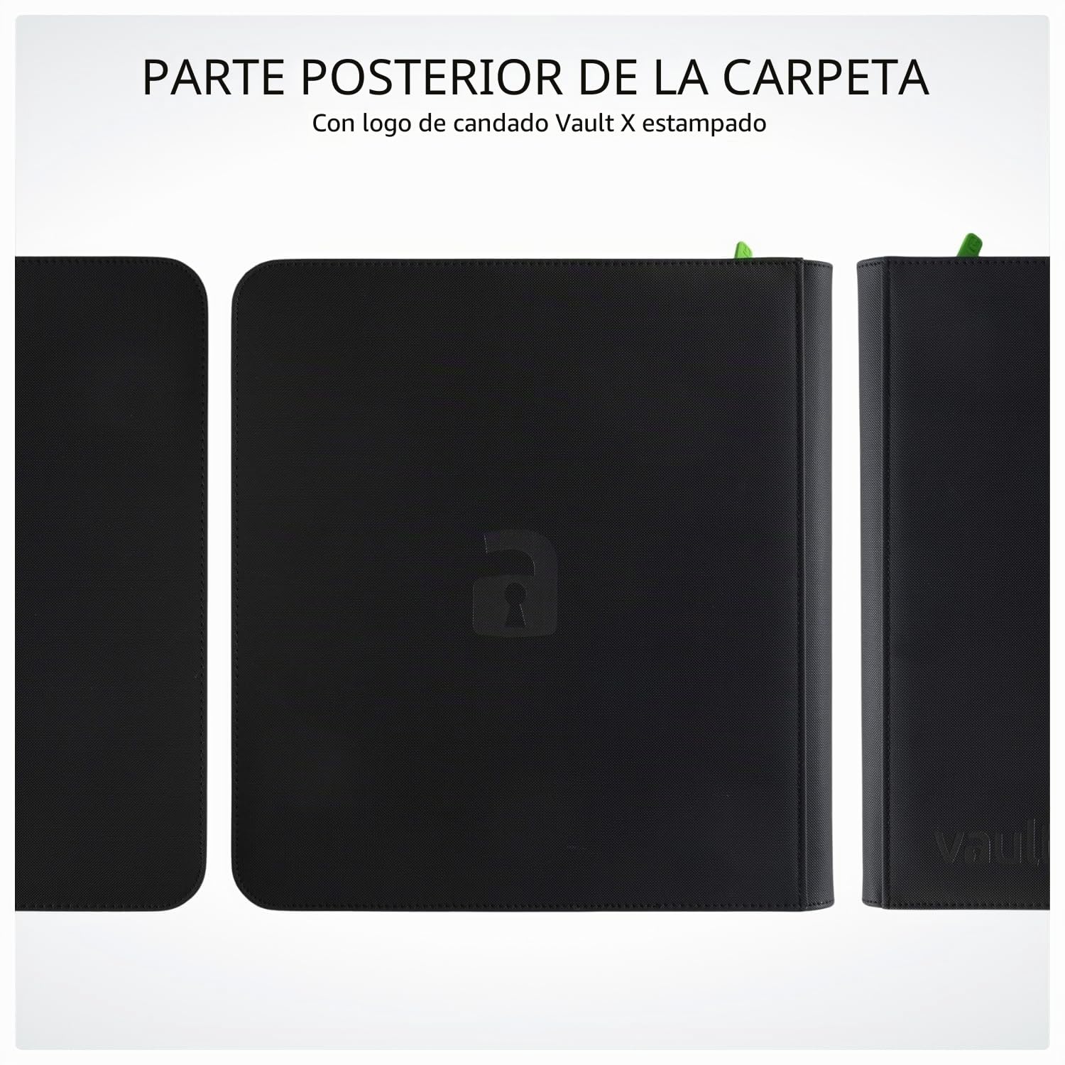 Vault X Álbum Exo-Tec XL con Cremallera, para 624 Cartas Coleccionables, 12 Bolsillos, 26 Páginas de Carga Lateral (Negro)