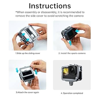 その他 Go pro Amazon | TELESIN GoPro Hero 12 11 10 9 カメラ 用 ケージ 横