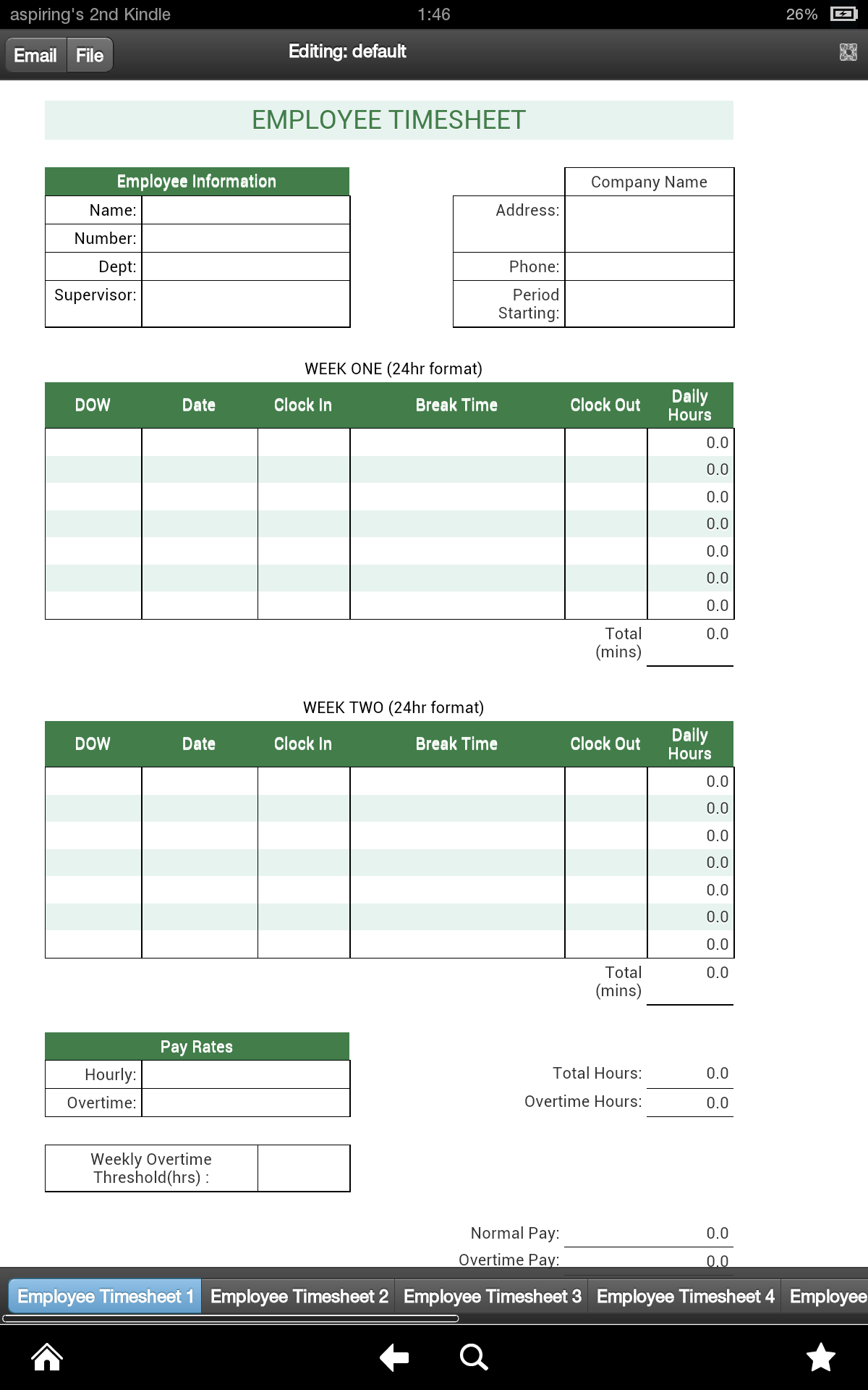 Monthly Employee TimesheetAmazon.esAppstore for Android